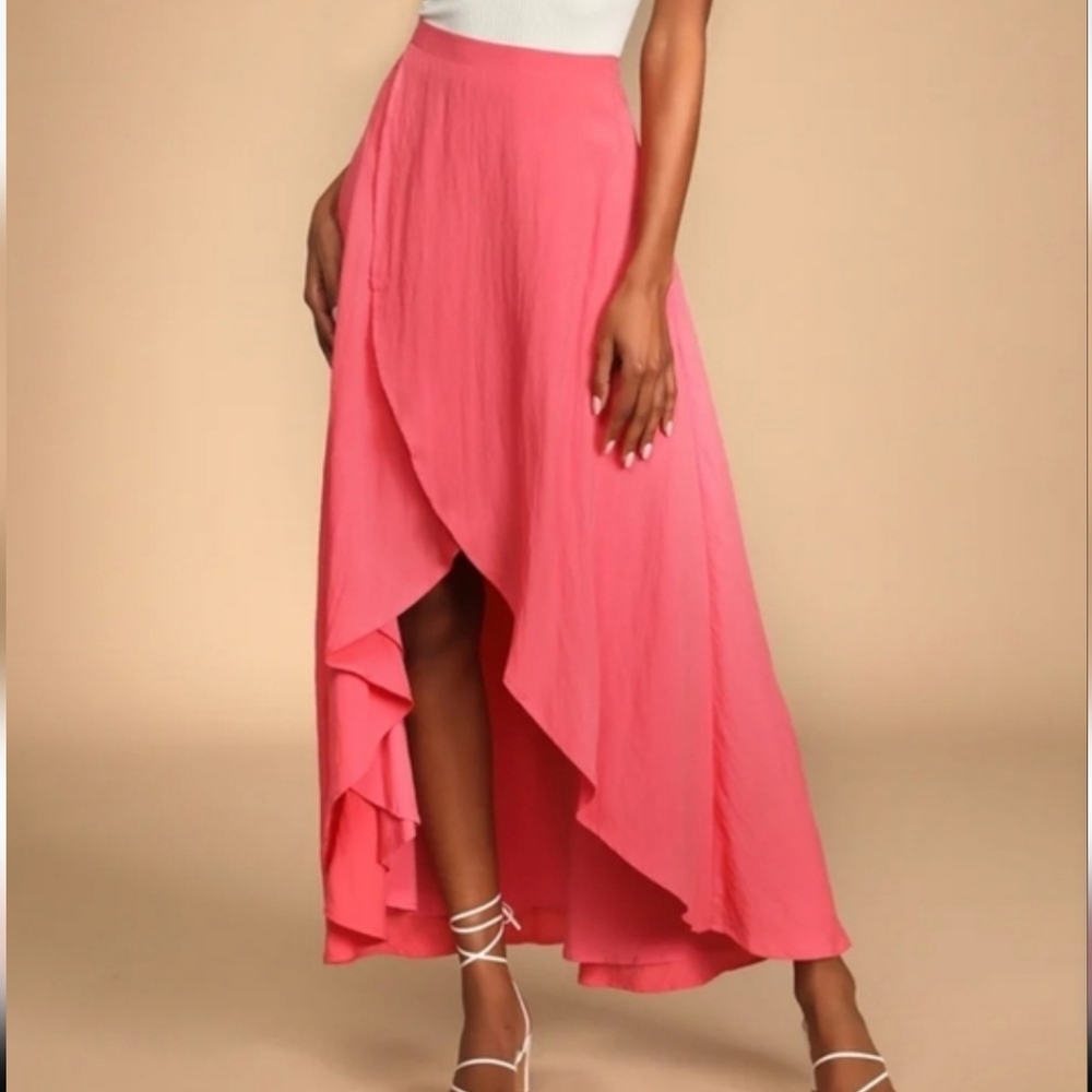 New Directions Women's Vibrant Pink High Low Skirt ~ Size Small